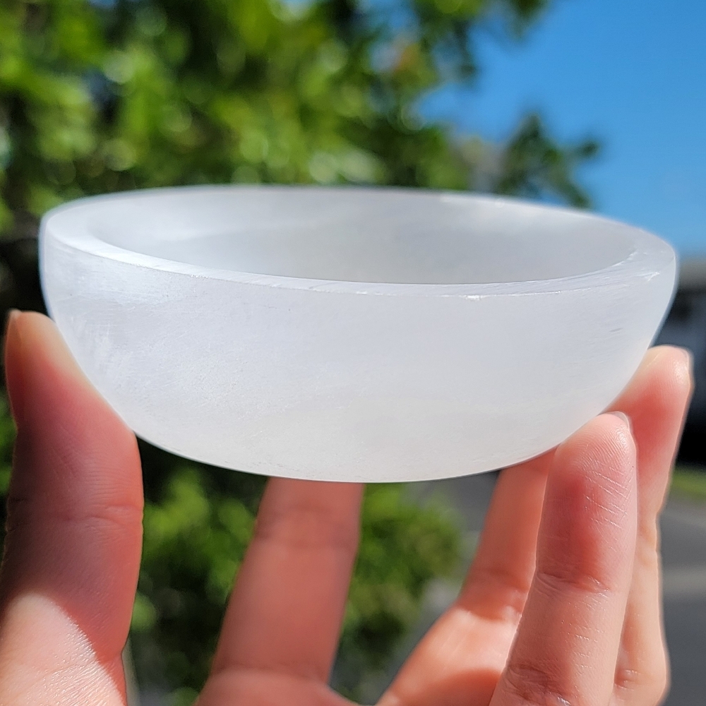 NEW 3.4" - 3.5" x 232g - 238g SELENITE BOWLS